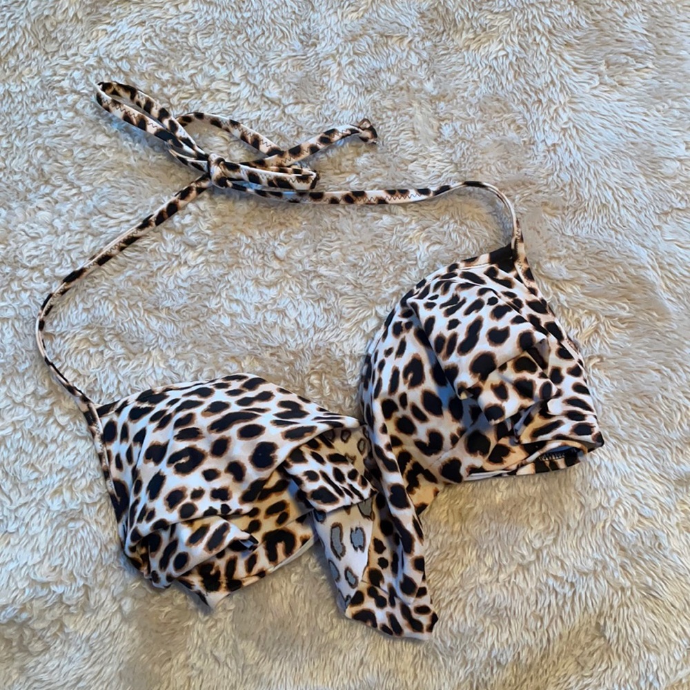 Cheetah triangle bikini top